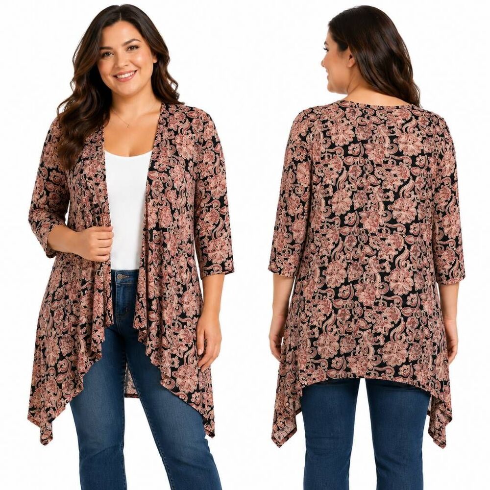 LuLaRoe Large Open Front Paisley Cardigan Duster